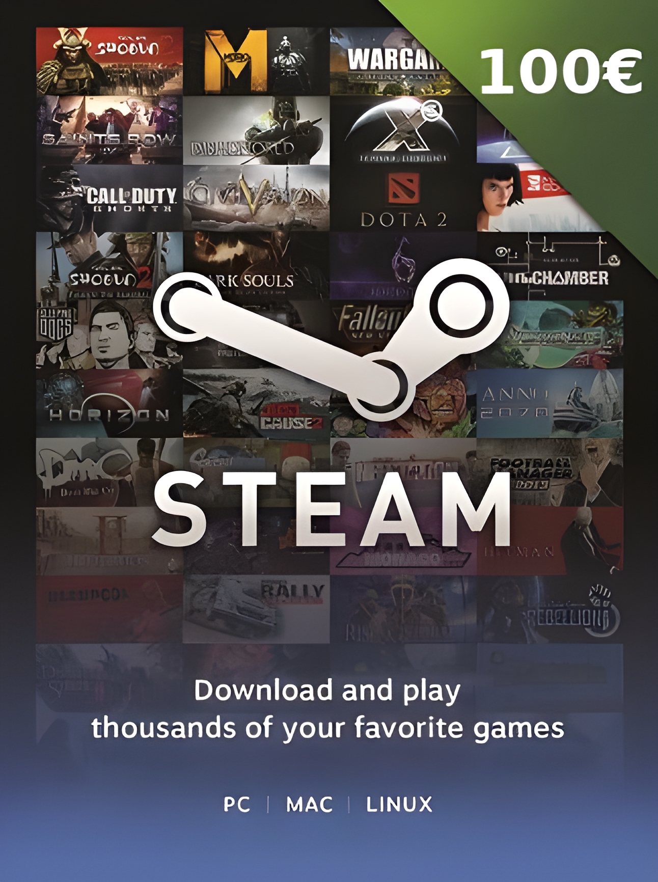 Steam Gift Card 100 EUR - Steam Key - Europe