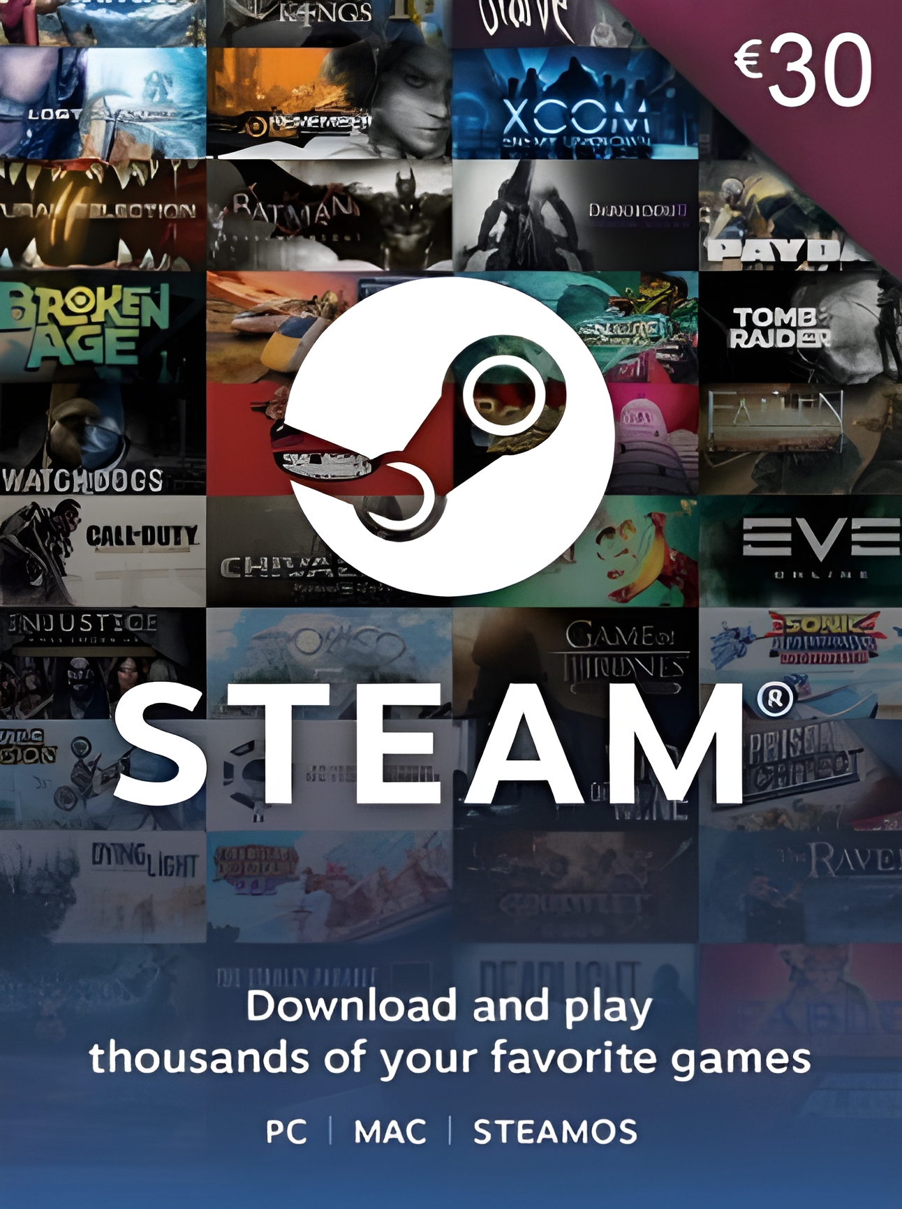 Steam Gift Card 30 EUR - Steam Key - Europe